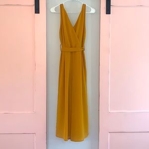 Mustard Yellow jumpsuit Romper with belt - Medium